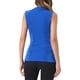 thumbnail image 3 of Camisetas sin mangas de cuello alto fruncido INSPIRE CHIC para mujeres, ajuste delgado y casual, XL Azul, 3 of 5