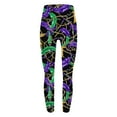 thumbnail image 5 of Meichang Women's Workout Leggings Mardi Gras Mask Print Yoga Pants High Waist Stretchy Carnival Tights Leggings, 5 of 7