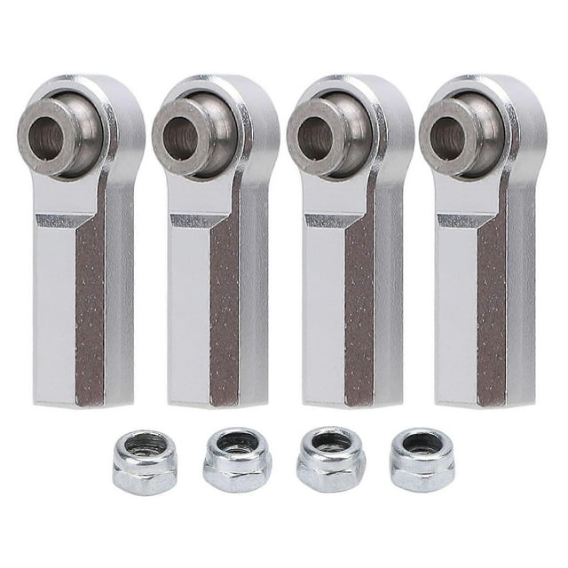 4pcs Alloy Metal Ball Joints for 1/10 Scale Model Car, 7.0mm Diameter, M4 Thread, 4 Straight Ball Joints, Silver