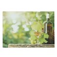 thumbnail image 1 of Wine Cutting Board, White Wine Bottle Glass Young Vine and Bunch of Grapes in Green Spring, Decorative Tempered Glass Cutting and Serving Board, Large Size, Pale Green Yellow Brown, by Ambesonne, 1 of 1