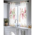thumbnail image 5 of Pink Flowers Sheer Curtains 39 Inch Length 2 Panels Set for Living Room/Bedroom, Sping Botanical Floral Leaves Butterflyvines Kitchen Curtains Grommet Curtains Window Treatments 27.5"x39"x2, 5 of 7