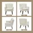 thumbnail image 7 of Accent Chair, Comfy Upholstered Mid Century Modern Armchair, Button-Tufted with Linen Fabric Lounge Arm Chairs for Living Room Bedroom (Beige), 7 of 7