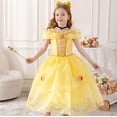 thumbnail image 5 of Princess Costume for Girls Kids Belle Dress Halloween Cosplay Party Outfit Toddler Princess Dress Up, 5 of 6