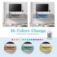 thumbnail image 3 of WAMPAT Floating TV Stand Wall Mounted Shelf with RGB Light, Entertainment Center Floating TV Cabinet Media Console Wood Storage Hutch Under TV for Living Room,Grey White,39 Inch, 3 of 7