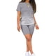thumbnail image 3 of Conjuntos de 2 uds de verano para mujer, camisetas de manga corta, pantalones ajustados, conjunto de pantalones cortos, chándal de Color degradado, ropa deportiva, 3 of 4