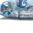 thumbnail image 4 of Sea Animals Pet Bed, Seal Pup Aquatic Wildlife Friendly Hugging Water Bubbles, Chew Resistant Pad for Dogs and Cats Cushion with Removable Cover, 24" x 39", Blue White Marigold, by Ambesonne, 4 of 4