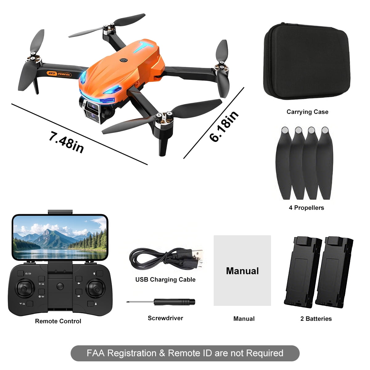 Drone with Camera for Kids, 1080P HD FPV Foldable Drone with Brushless Motor, Altitude Hold, 2 Batteries, RC Quadcopter Toys Gifts for Boys Girls, Adults Beginners