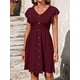 thumbnail image 3 of Vestidos de verano para mujer, mangas con volantes, escote en V, estilo casual y swing, 3 of 6