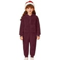 thumbnail image 3 of GJSYRH Boys Girls Jumpsuits Fuzzy Hooded Rompers Kids Zip up Onesie Romper Warm Winter Clothes 3-4 Years, 3 of 8