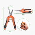 thumbnail image 5 of Apuakthei - Juego de 4 tijeras de podar de acero inoxidable para jardinería, para plantas, profesionales, para jardín, hidroponía, jardín y bonsái (naranja), 5 of 5