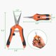 thumbnail image 5 of Apuakthei - Juego de 4 tijeras de podar de acero inoxidable para jardinería, para plantas, profesionales, para jardín, hidroponía, jardín y bonsái (naranja), 5 of 5