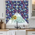 thumbnail image 3 of Swag Valance Curtains for Windows, Coastal Blue Light Filtering Kitchen Curtains with Rod Pocket, Ocean Starfish Shell Conch Watercolor Window Treatment Valances for Living Room, 36x45 - 2 PCS, 3 of 9
