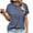 Blue, variant on WIZUTIZ Tops Women's Flowy Elegant Loose Fit Tshirt Short Sleeve Fashion Solid T-shirt Cotton Soft V-Neck Tshirts Plus Cotton Linen Tee Tops Tunics Work Out Ladies Blouse Shirts Black S