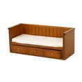 thumbnail image 6 of Joernso Miniature Single Bed for Dolls 1:12 Doll House Furniture Retro Wooden Mini Single Bed with 3 Drawers Model for Doll House Bedroom Decor, 6 of 7
