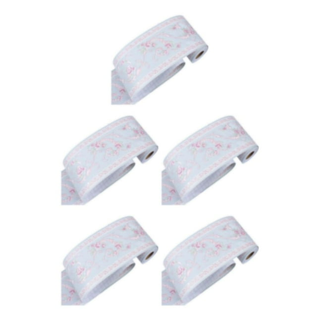 Guardoinrt Waterproof Wallpaper Border Living Space With Style Instantly Change Look Of Room PVC Creative water blue floret 5Set