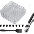 thumbnail image 3 of Luzkey Air Fryer Rack 3Pcs Rack Air Flow Rack Removable Tray Grill Rack Square Air Fryer Rack Stockpot Oven Microwave Air Fryer Oven, 3 of 8