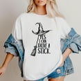 thumbnail image 2 of Yes I Can Drive A Stick Witch Shirt Halloween Witch Shirts Yes I Can Drive A Stick Crewneck T-Shirt, 2 of 5