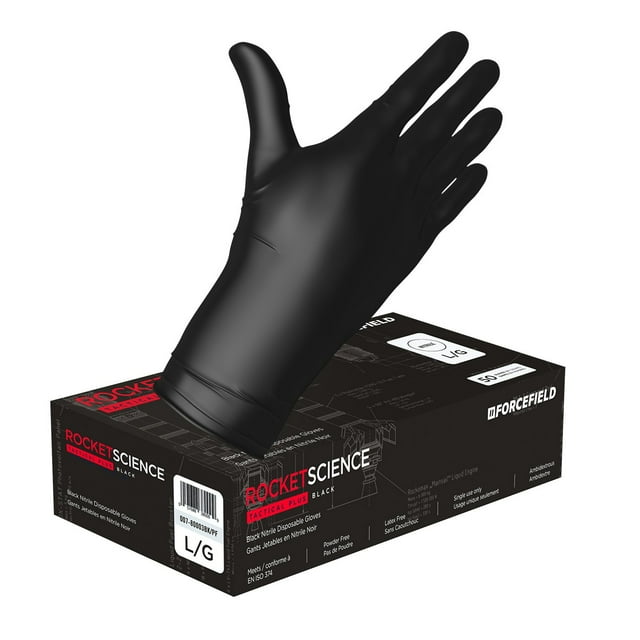 Forcefield Rocket Science, Gants Jetables en Nitrile Robustes (Caisse de 500 Gants)