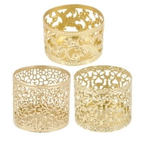Zoyueyie 3Pcs Desktop Candlestick Iron Art Candle Holder Hollow-out Design Candlestick