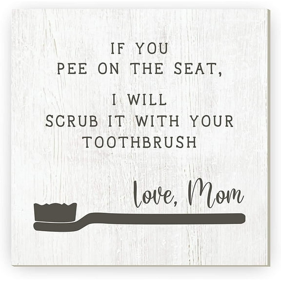 Funny Bathroom Sign Don't Pee On The Seat 12x12 (Unframed)