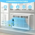 thumbnail image 4 of Window Air Conditioner 6000 Btu，Air Conditioner Window Unit Efficient Cools Up to 250 Square Feet，Window Ac Units with Remote, 3 Cooling & Fan Speeds, Window Install Kit，Window Unit Air Conditioner, 4 of 7