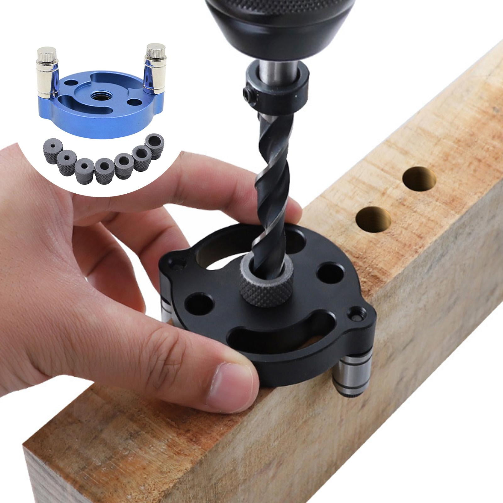 GUOOL Vertical Self Centering Dowel Jig Kit Holing with mm Drill Bushings Dowelling Wood Hole Drilling Positioning Kit for Beech Woodworking , Blue Option1 Blue