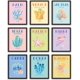thumbnail image 1 of Paquete de 9 lienzos decorativos para pared, sin marco, impermeables, de estilo preppy, con criaturas marinas de viaje, de 8 x 10 pulgadas, coloridos pósteres de lienzo para pared., 1 of 7