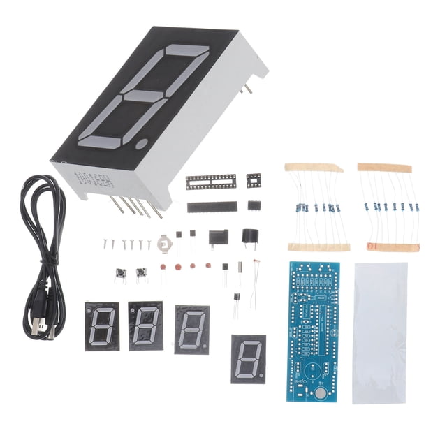 CIMAXIC 1Set SCM LED Digital Clock Unassembled Components Single Chip Microcomputer Clock Microchip Clock (Red),1.38"X0.98"X0.39"