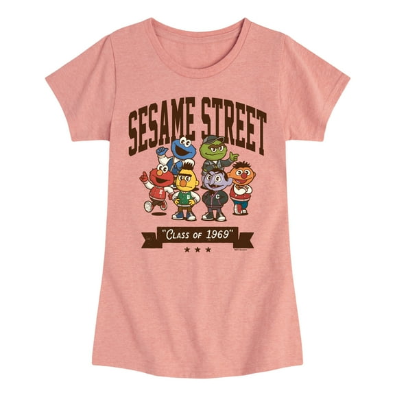 Sesame Street - Class Of 1969 - Girls Fitted Short Sleeve Graphic T-Shirt
