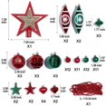 thumbnail image 2 of Bueautybox 74 Pieces of Assorted Christmas Balls Shatterproof Christmas Tree Ornaments Decorations for Xmas Trees Wedding Party Home Decor, 2 of 6