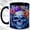 Black, variant on Blue Skull Coffee Mug, Floral Gothic Mug, Ceramic 11 oz