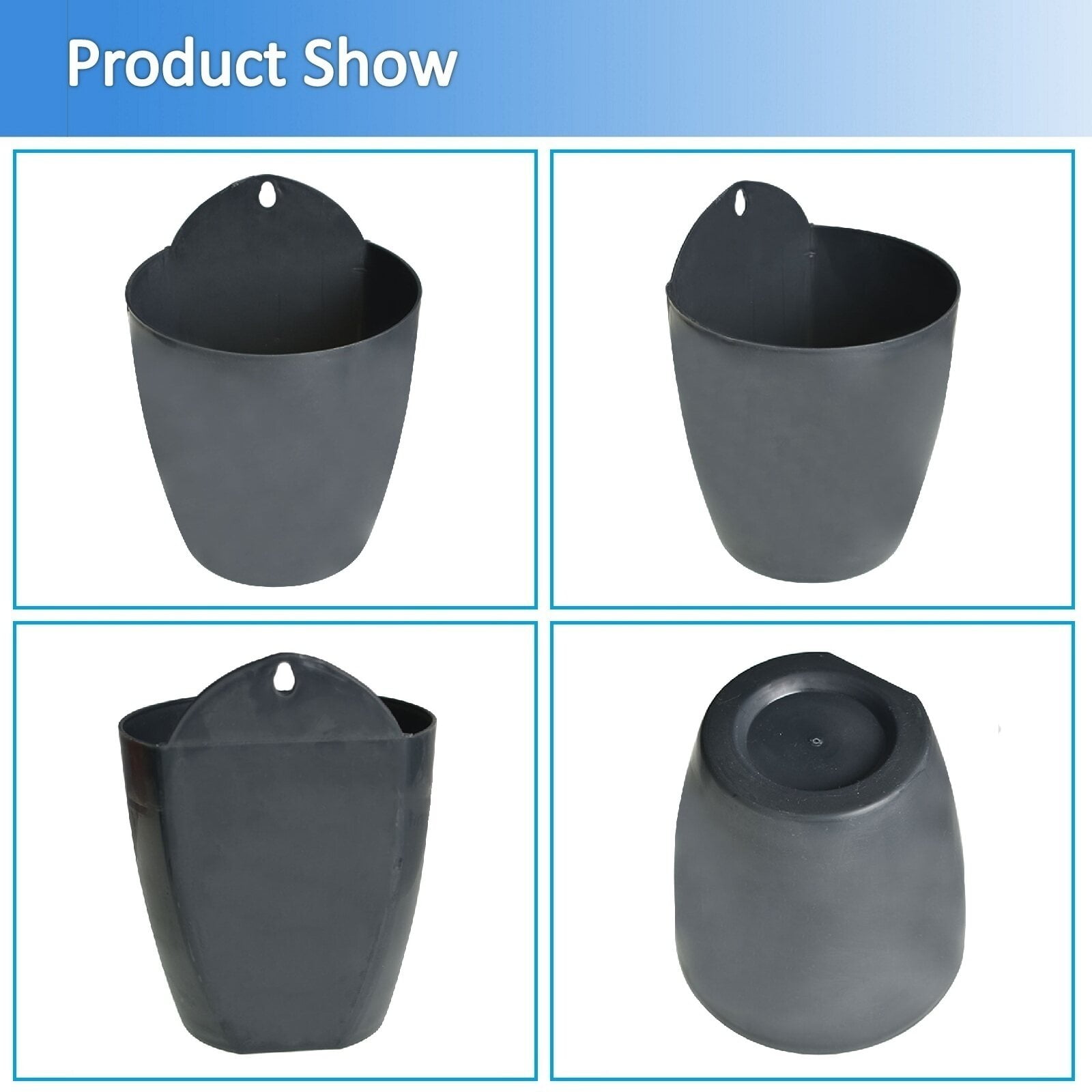 NEW 7Pack Self-watering Plant Flower Pot Wall Hanging Plastic Planters w/ Hooks