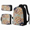 thumbnail image 2 of LA BU Backpack, 3Pcs Anime Cartoon Backpack Cute Bookbag Set with Lunch Box and Pencil Case, 2 of 5