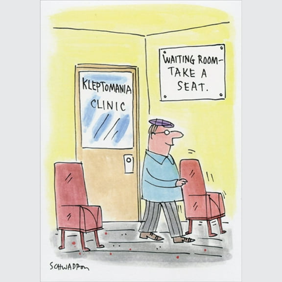 Oatmeal Studios Kleptomania Clinic Waiting Room Funny / Humorous Birthday Card