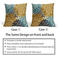 thumbnail image 6 of Blue Yellow Aqua Pillow Covers 16x16 Set of 2 Modern Dahlia Floral Decorative Outdoor Pillowcases Geometric Art Flower Farmhouse Throw Cushion Case Decor for Couch Sofa Bed, 6 of 6