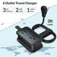 thumbnail image 3 of Cargador de viaje Uncaged Ergonomics portátil con 3 AC + 2 USB, 3 of 9