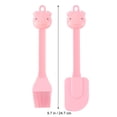 thumbnail image 3 of Dsseng 1 Set 2pcs Cartoon Pig Shape Silicone Scraper Brush Kids Baking Tools Supplies (Pink), 3 of 5