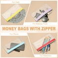 thumbnail image 4 of Uxcell 8.66 x 3.9 inch Money Bags with Zipper 2 Pcs Clear Polyvinyl Chloride Cash Deposit Bank Pouch Wallet Purple, 4 of 4