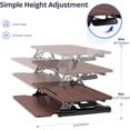 thumbnail image 3 of XUYIDAN Standing Desk Converter, 32 Inch Height Adjustable Sit to Stand Desk Riser, Home Office Dual Monitor and Laptop Tabletop Workstation with Wide Keyboard Tray, 3 of 14
