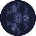 thumbnail image 1 of Ahgly Company Machine Washable Indoor Round Transitional Night Black Area Rugs, 3' Round, 1 of 7