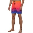 thumbnail image 4 of Unique Bargains Men's Color Block Drawstring Beach Board Swim Surfing Shorts Orange 32, 4 of 5