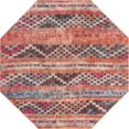 thumbnail image 1 of Unique Loom Revival Tapis Rayé Chevron 7' 6 x 7' 6 Octogone Rouge/noir, 1 of 1