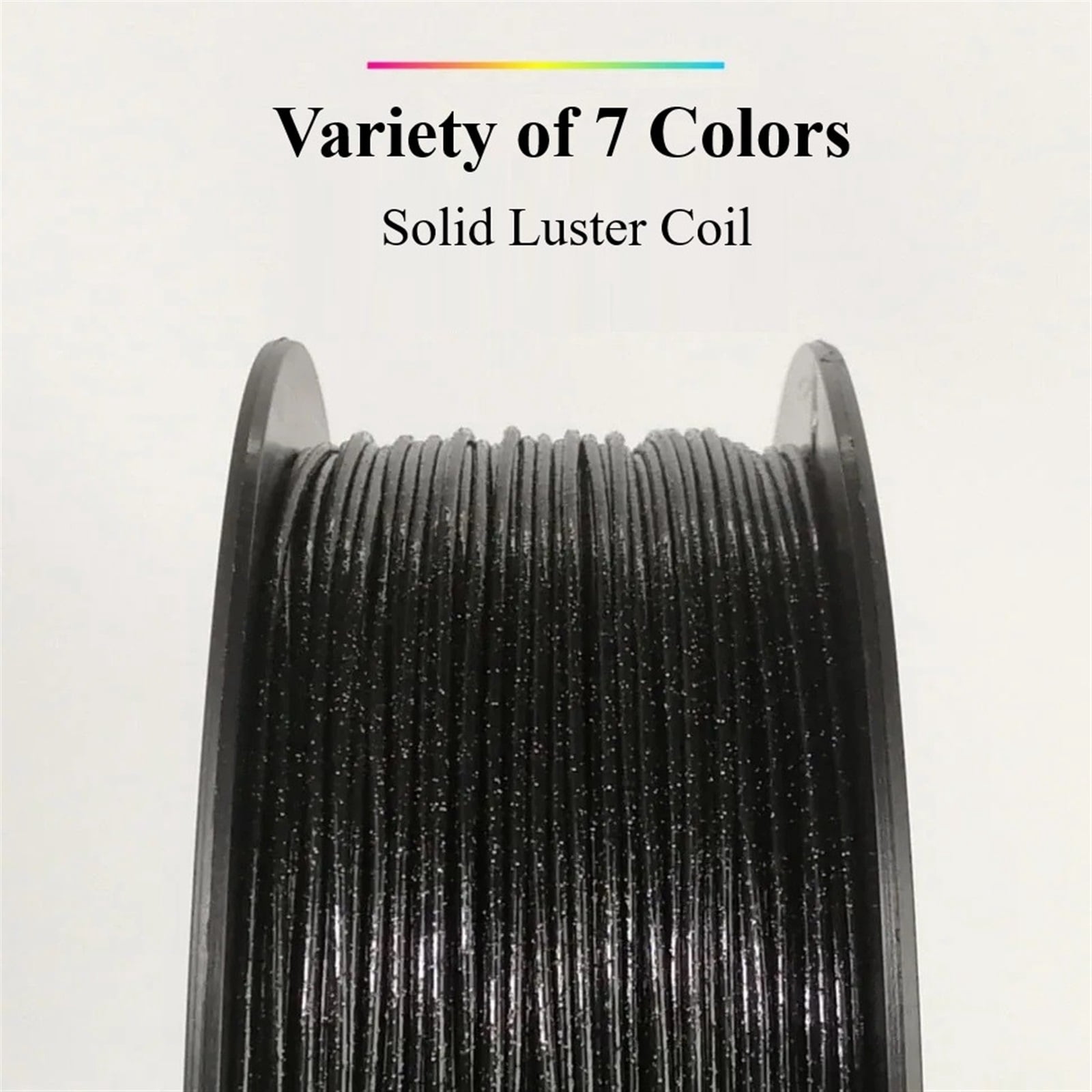 Black PLA Filament for 3D Printer, 1KG 1.75mm +/- 0.03mm, Solid Coil with Shiny Spots, Glitter Material for 3D Printer Accessories
