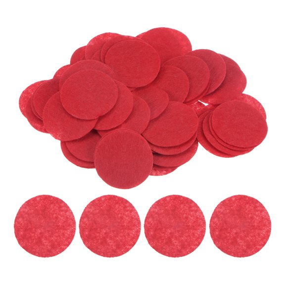 REGALWOVEN Round Felt Circles Pre Cut Felt Craft Pads Non-Woven Mini Felt Fabric Circles Red 40mm