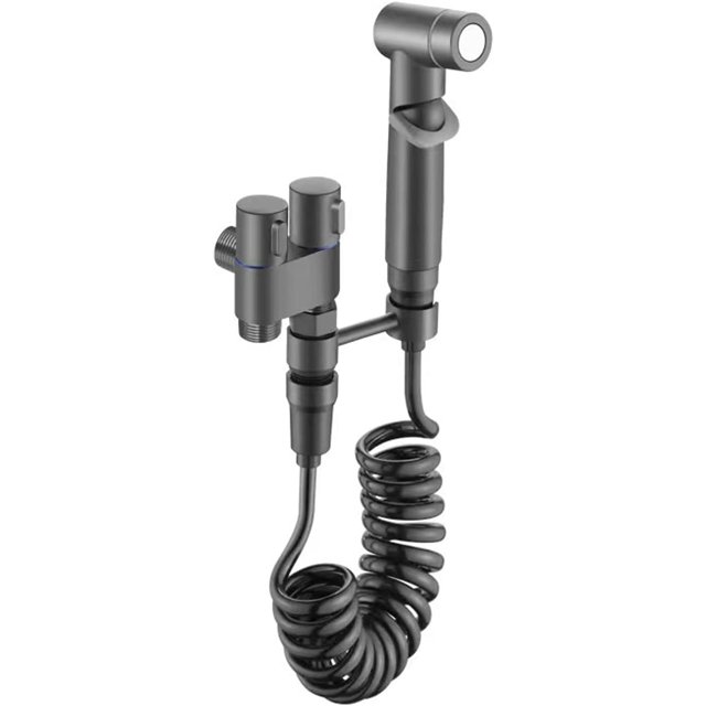 Brass Dual-Handle Hot & Cold Water Control Valve with 1 Inlet 2 Outlets - Multi-Functional Bathroom Fixture for Washing Machine, Toilet, Bidet Spray Head Kit - Easy Install: Tank or Wall-Mounted