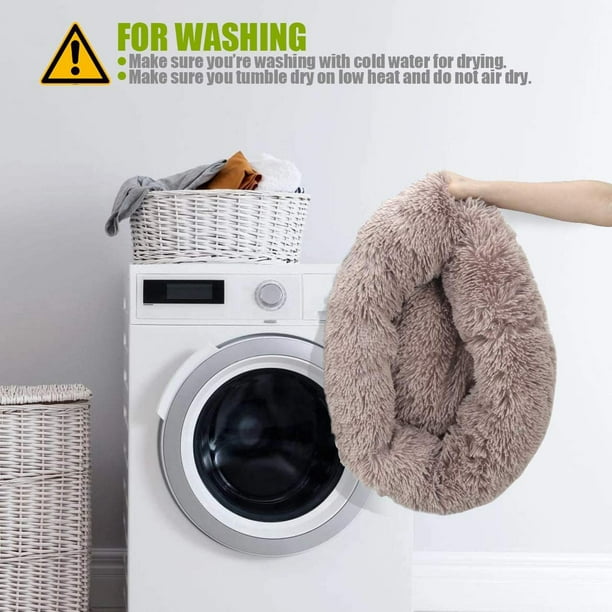 IGUOHAO The Fluffy Non Slip Calming Donut Dog Bed in Shag Fur Self Warming Machine Washable Clearance Pet Bed Small Medium Large Walmart