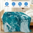 thumbnail image 4 of Teal Green Ocean Shark Cooling Blanket, Lightweight Breathable Summer Throw Blanket with Double Sided Cold Effect, Coastal Wave Summer Beach Picnic Beach Blankets Bed Sheet for Hot Sleepers 50"x60", 4 of 8