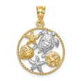 thumbnail image 1 of 14k Yellow with White Rhodium Two-tone Gold Polished Sealife Pendant, 1 of 5