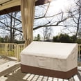 thumbnail image 3 of JOYWEI Housse de Causeuse de Banc de Patio Robuste 2 Places, Housse de Sofa d'Extérieur Imperméable, Housses de Meubles de Patio pour Pelouse avec Évent, Petit (Standard), Beige et Brun, 3 of 5