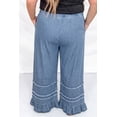 thumbnail image 2 of TinyCribz Women's Plus Size Denim Pants – Relaxed Ruffled Wide Leg 4X, 2 of 5